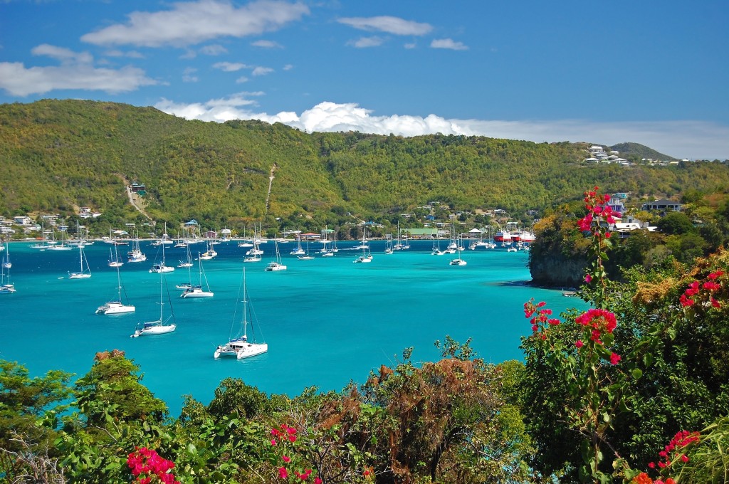 La baie Admiralty a Bequia, la plus grande île des Grenadines 